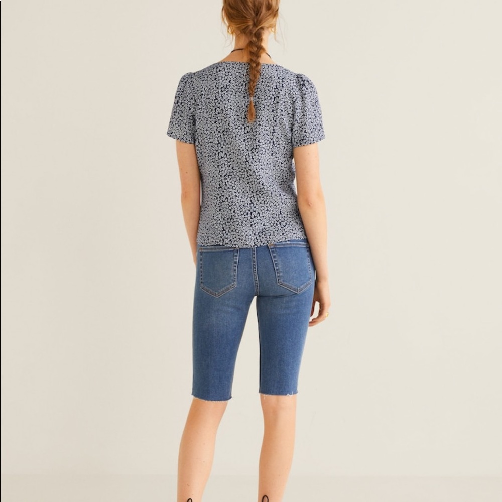 Mango Flower Printed Buttoned Blouse - Picture 4 of 7